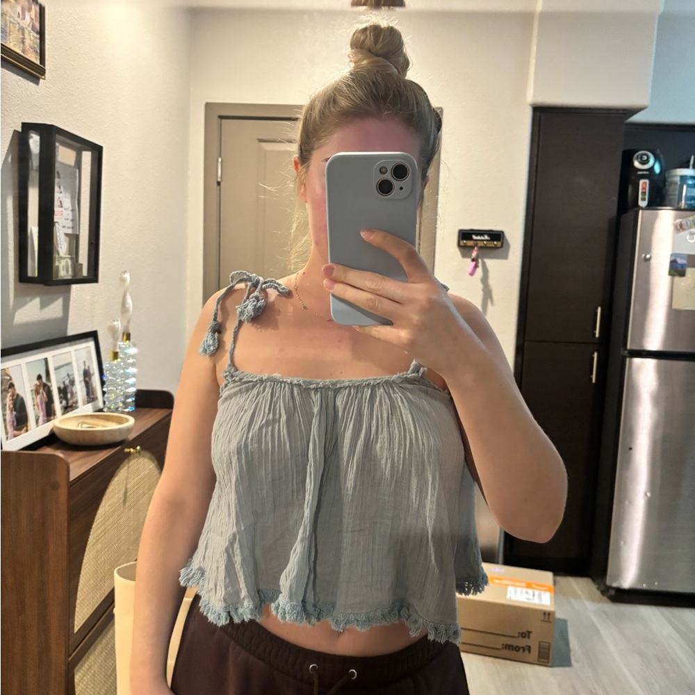 Free People Light Blue Camisole Top